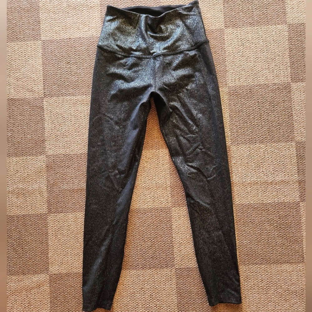 Beyond Yoga Black/silver Glitter Leggings,size S